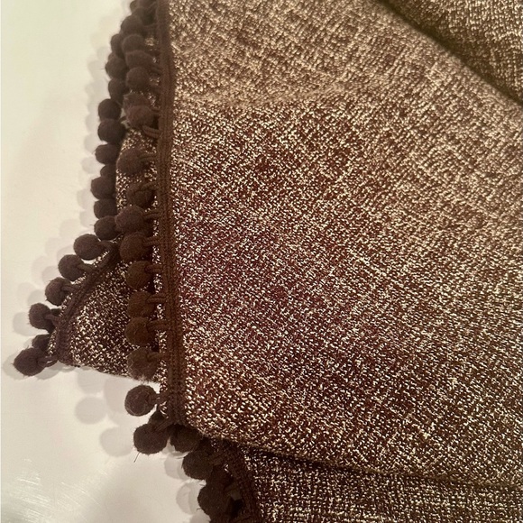 Chocolate Brown Skirt Vintage with Medallion Accent & Pom-Pom Trim Sz 8 - Picture 9 of 10